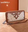 Trinity Ranch Brown Cowhide Boot Stitch Wallet