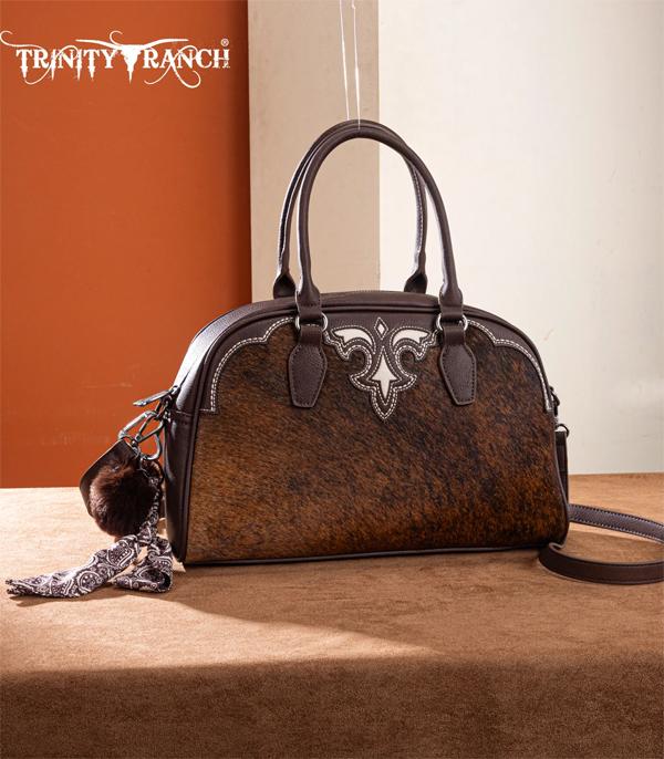 Trinity Ranch Chocolate Cowhide Satchel Crossbody