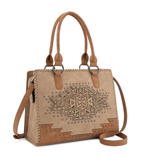 Montana West Khaki Embossed Tote Crossbody