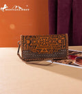 Montana West Brown Aztec Embossed Wallet