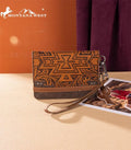 Montana West Brown Aztec Embossed Card Wallet