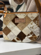 Brown Cowhide Make-Up Bag