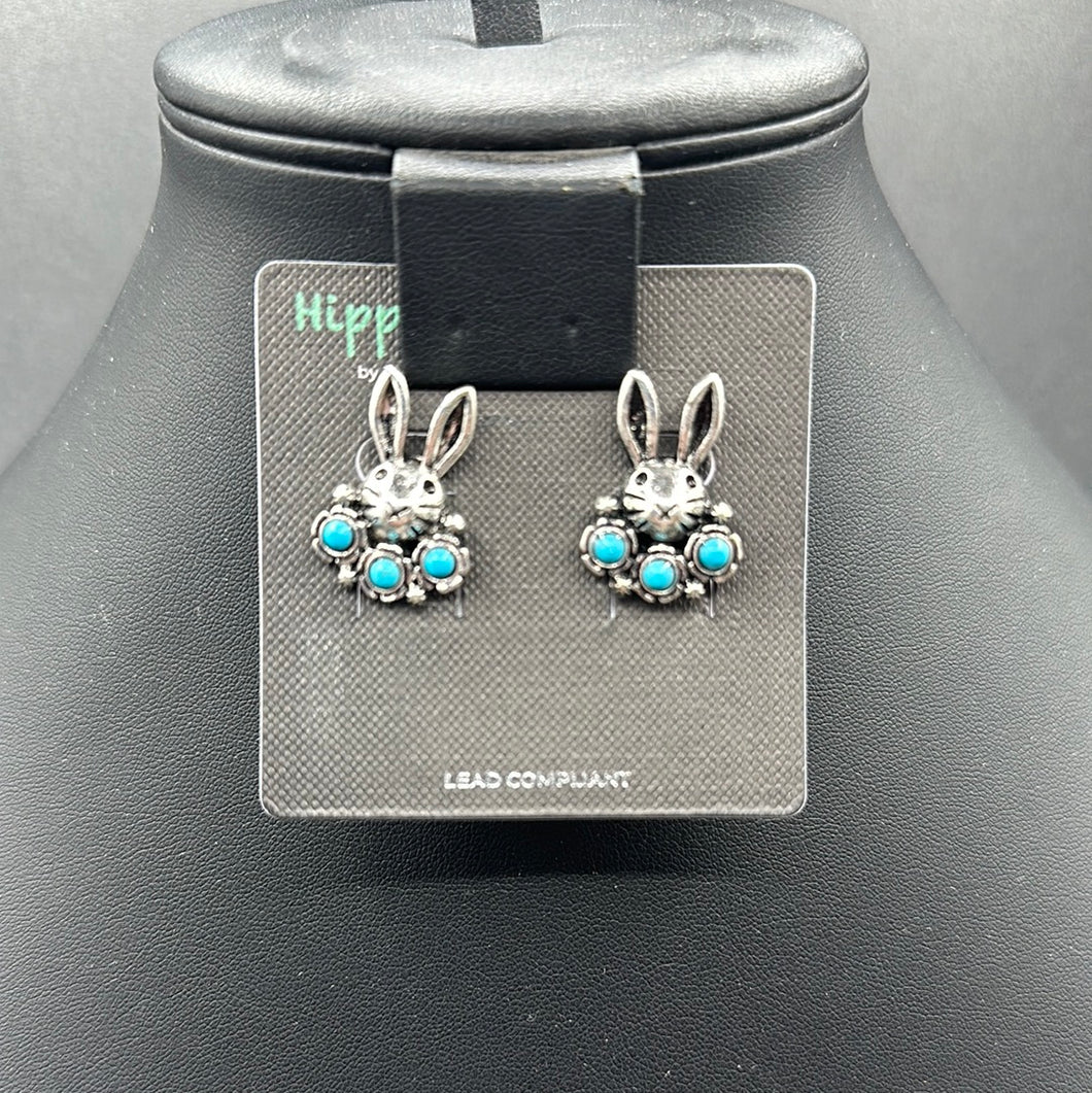 Turquoise Bunny Post Earrings