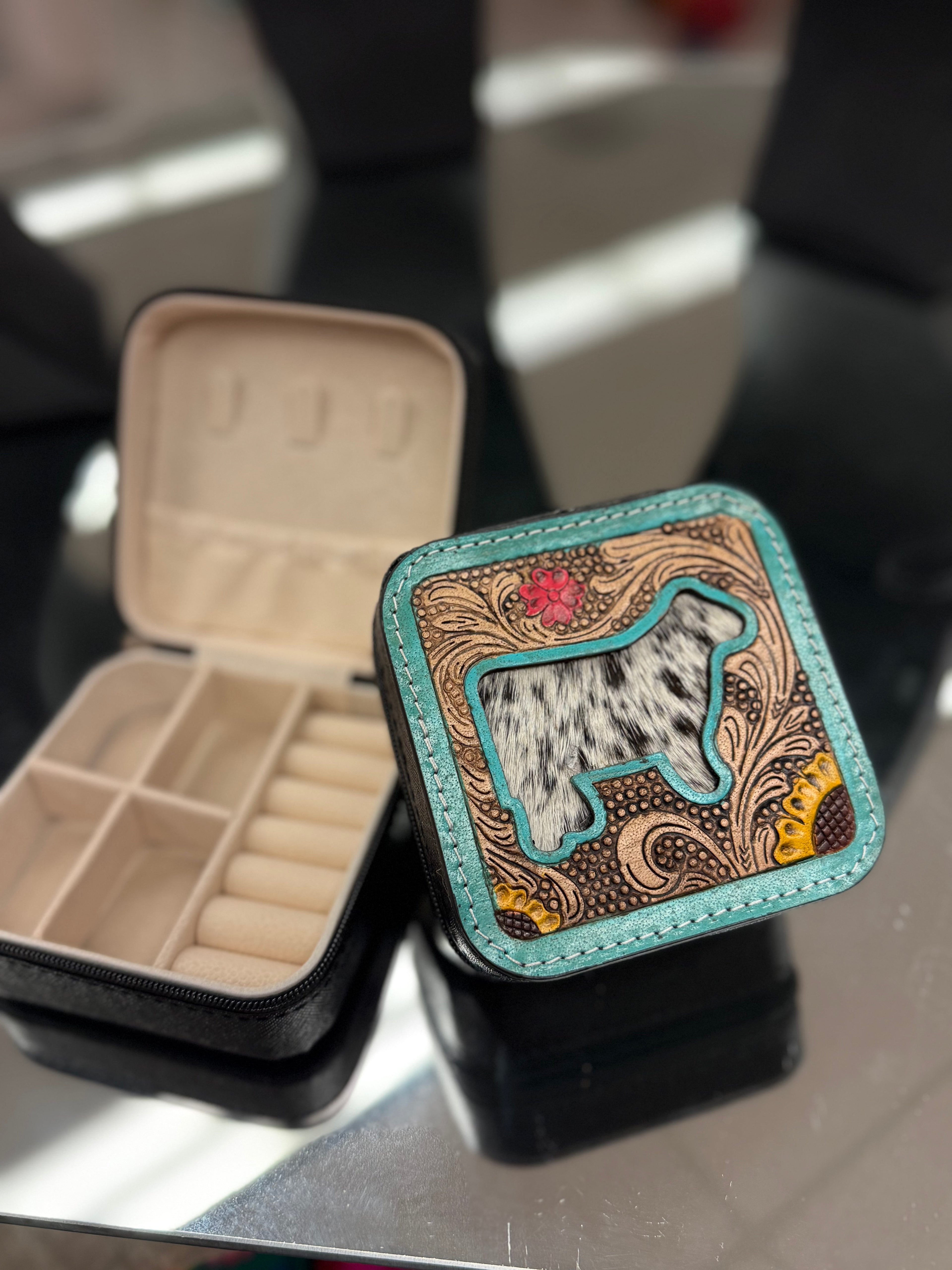 Tooled Steer Jewelry Box