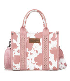 Wrangler Pink Cow Print Mini Tote Crossbody