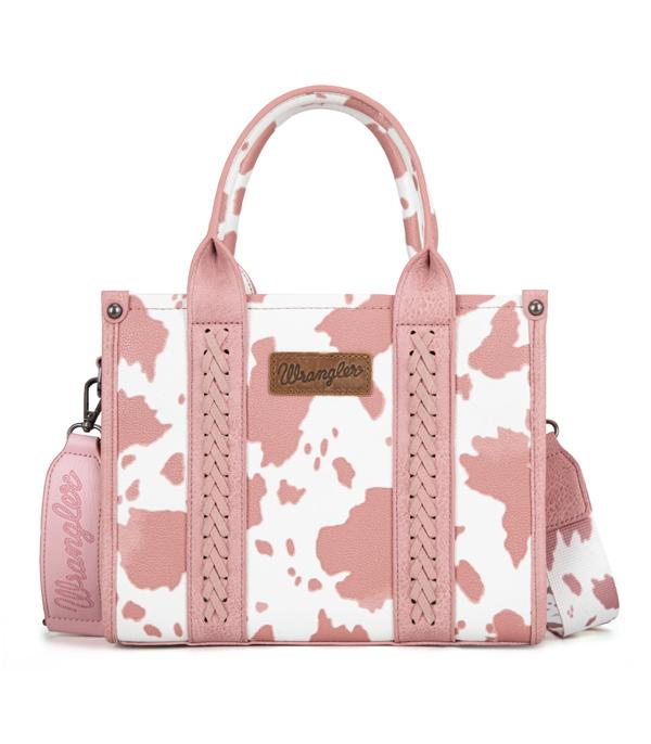 Wrangler Pink Cow Print Mini Tote Crossbody