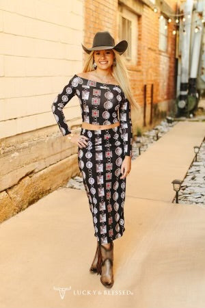 Concho Dress Top and Skirt Set