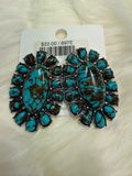 Turquoise Natural Cluster Post Earrings