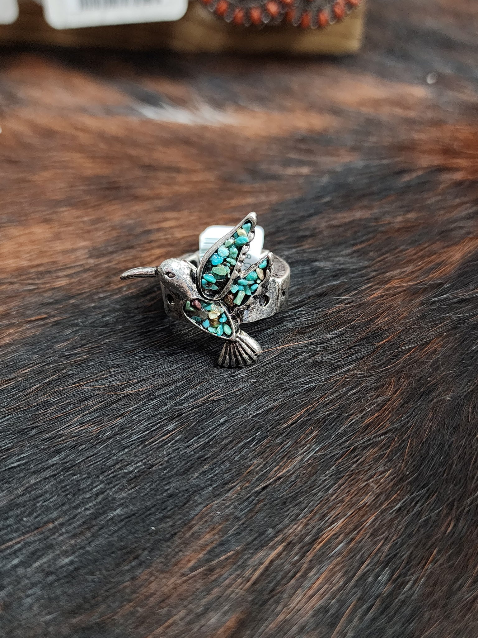Turquoise Hummingbird Stretch Ring
