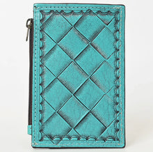 Load image into Gallery viewer, Turquoise Tooled Leather Card Wallet
