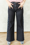 Checked in Western Denim Jeans