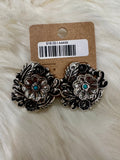 Turquoise Floral Post Earrings