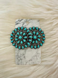 Turquoise Round Cluster Post Earrings