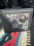 Montana West Cowhide Concho Bi-Fold Wallet