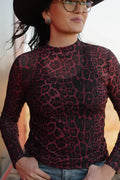 Sideline Maroon Mesh Top
