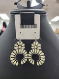 White Floral Naja Fishhook Earrings
