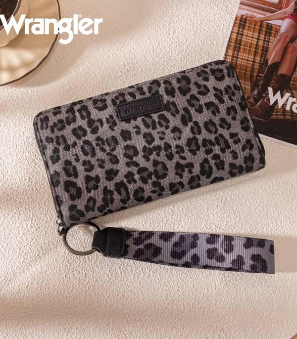 Wrangler Black Leopard Print Wallet