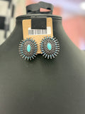 Turquoise Needlepoint Cluster Post Earrings