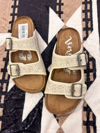 Very Barry Ivory Embossed Sandals