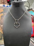 Silver Twisted Wire Heart Pendant Necklace