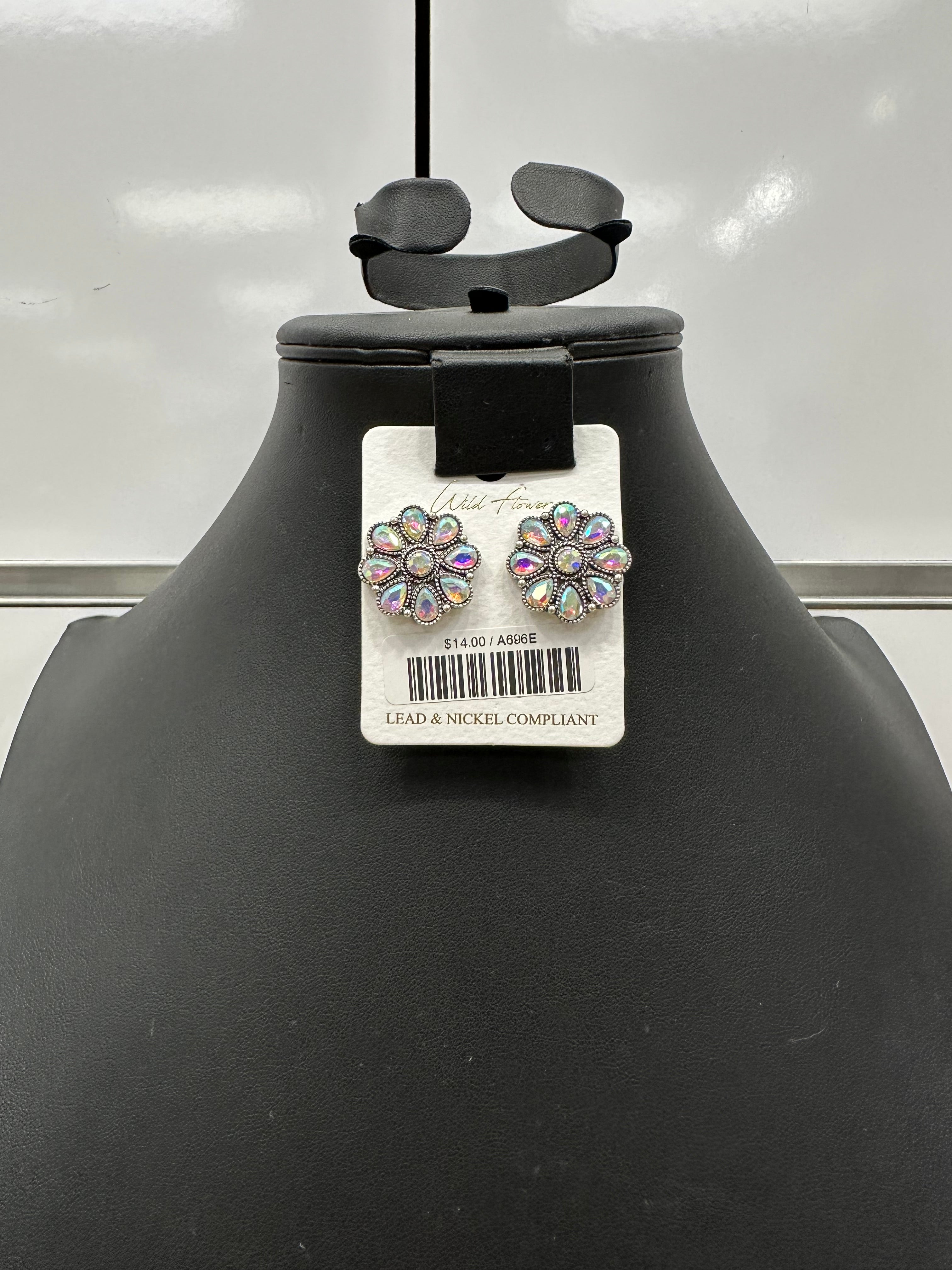Crystal Floral Post Earrings