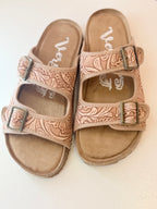 Very Barry Blush Embossed Sandals