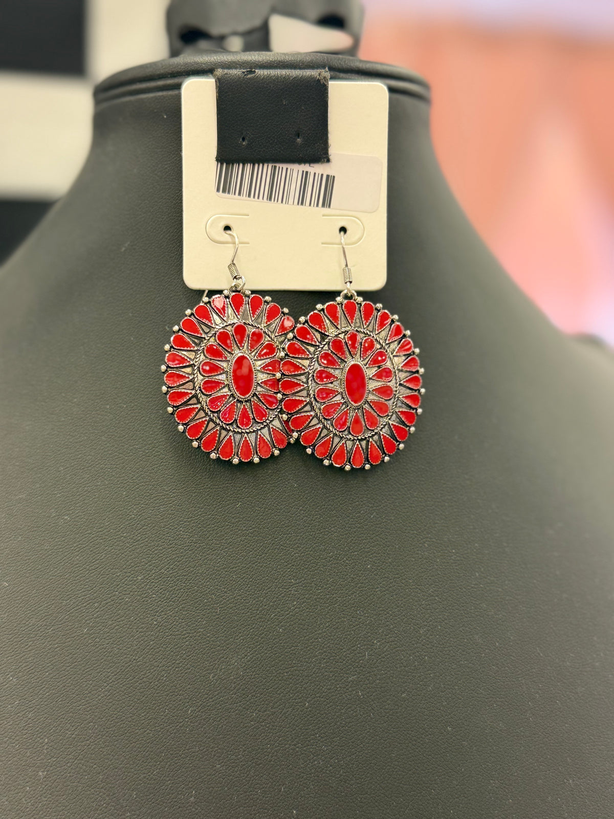 Coral Cluster Fishhook Earrings