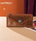 Trinity Ranch Brown Concho Cowhide Wallet