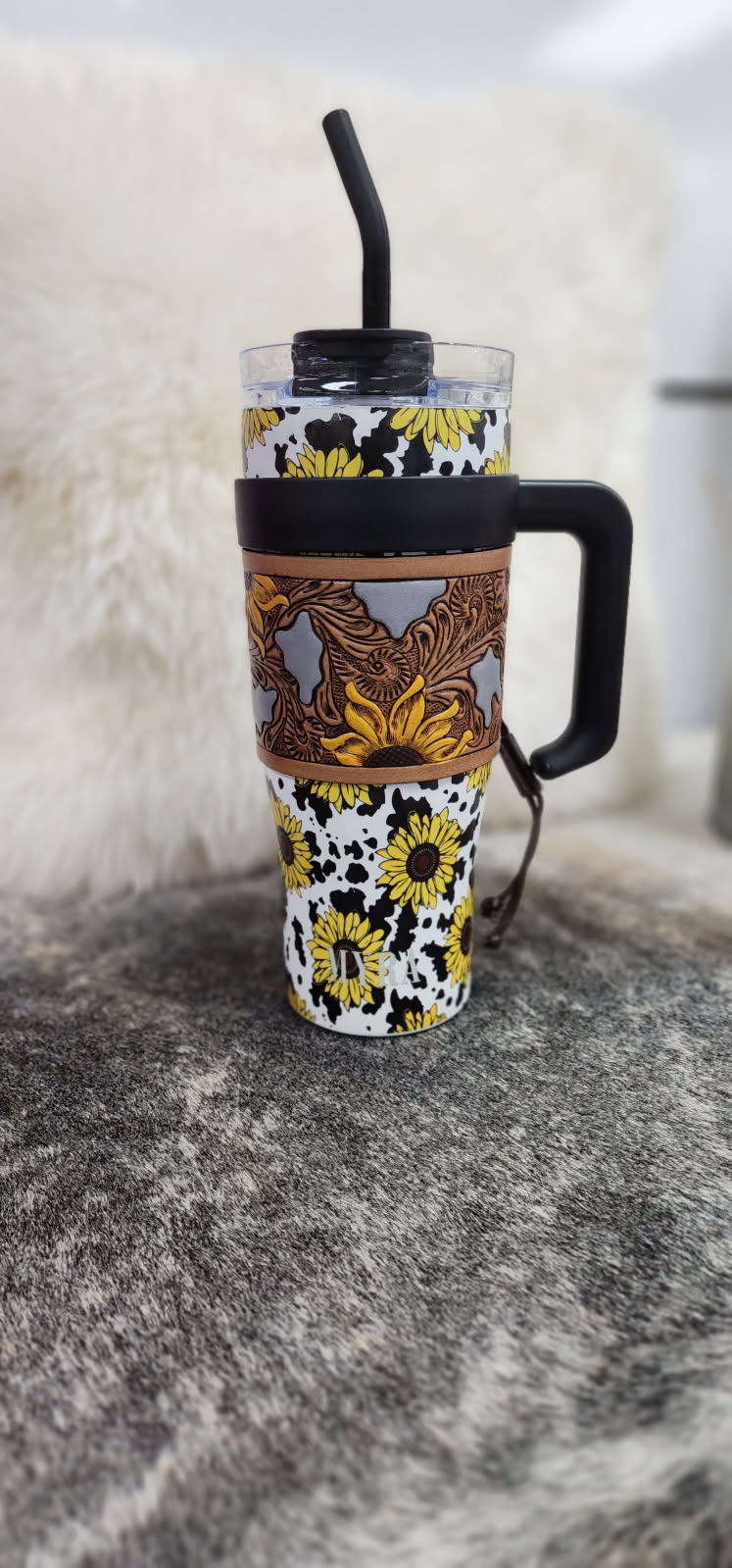 Sunflower Tooled Tumbler