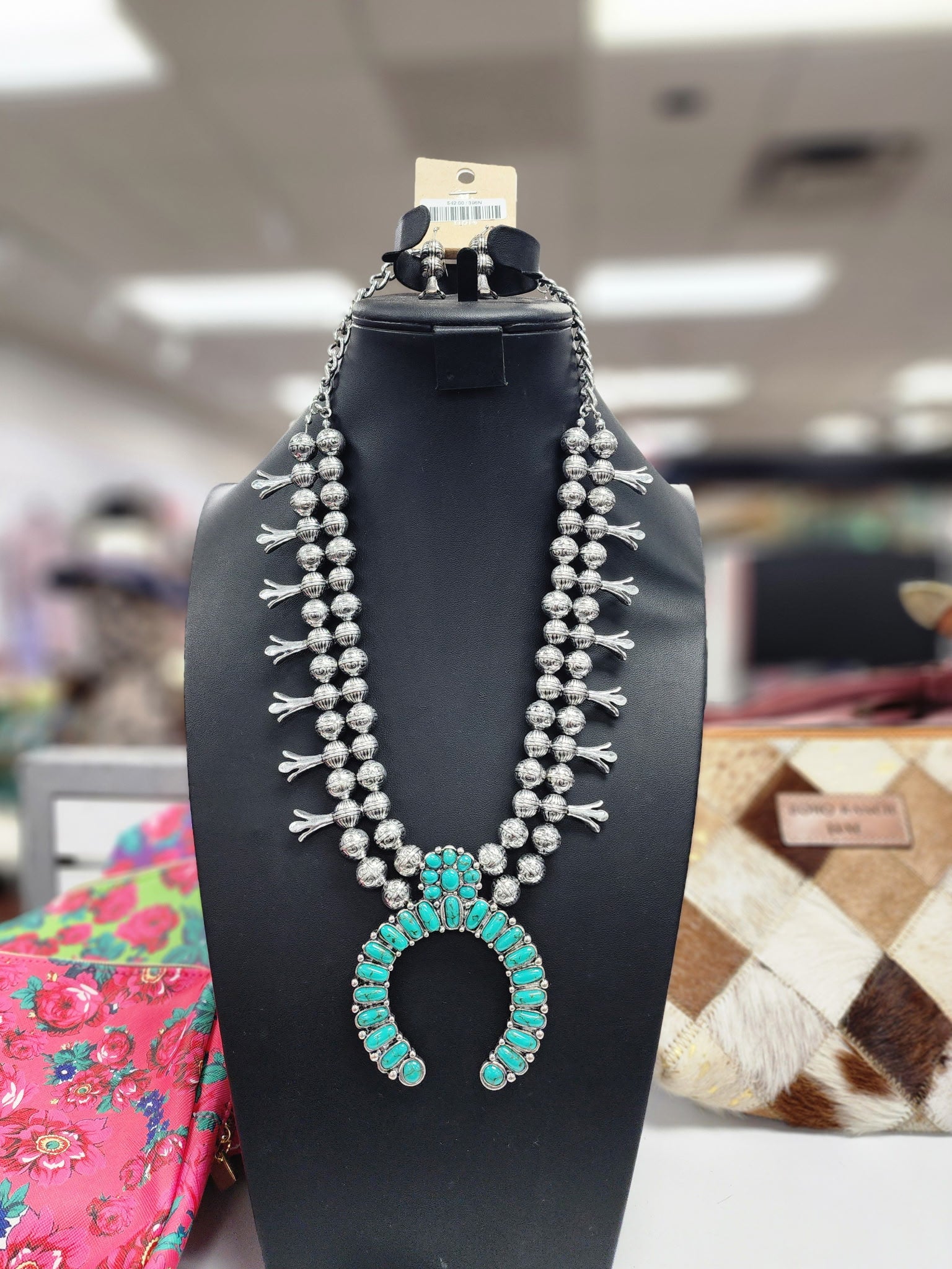 Turquoise Cluster Naja Squash Necklace