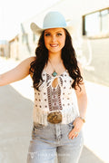Ivory Southwest Fringe Top