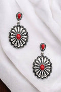 Coral Concho Post Earrings