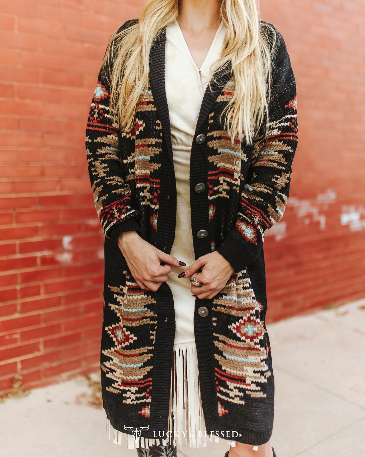 Midnight Southwestern Knit Duster