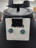 Turquoise Floral Cluster Post Earrings