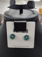 Turquoise Floral Cluster Post Earrings