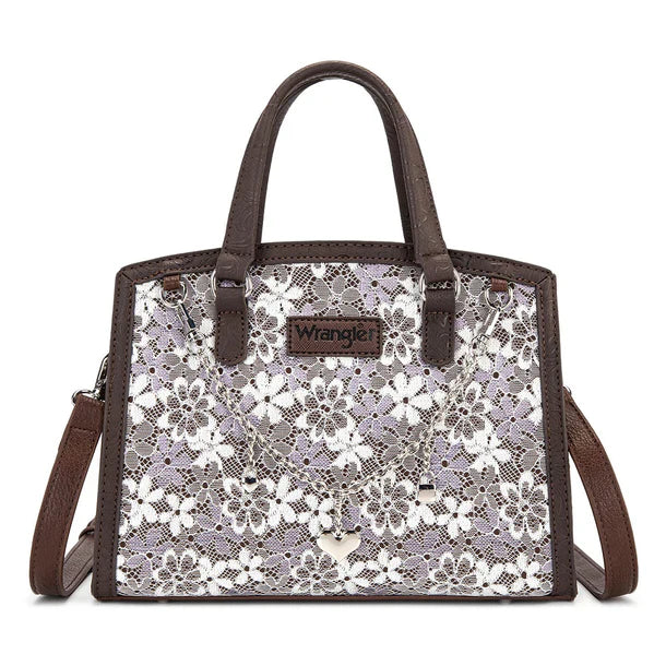 Wrangler Chocolate Lace Tote Crossbody