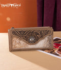 Trinity Ranch Khaki Concho Cowhide Wallet