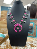 Pink Colored Stone Squash Necklace