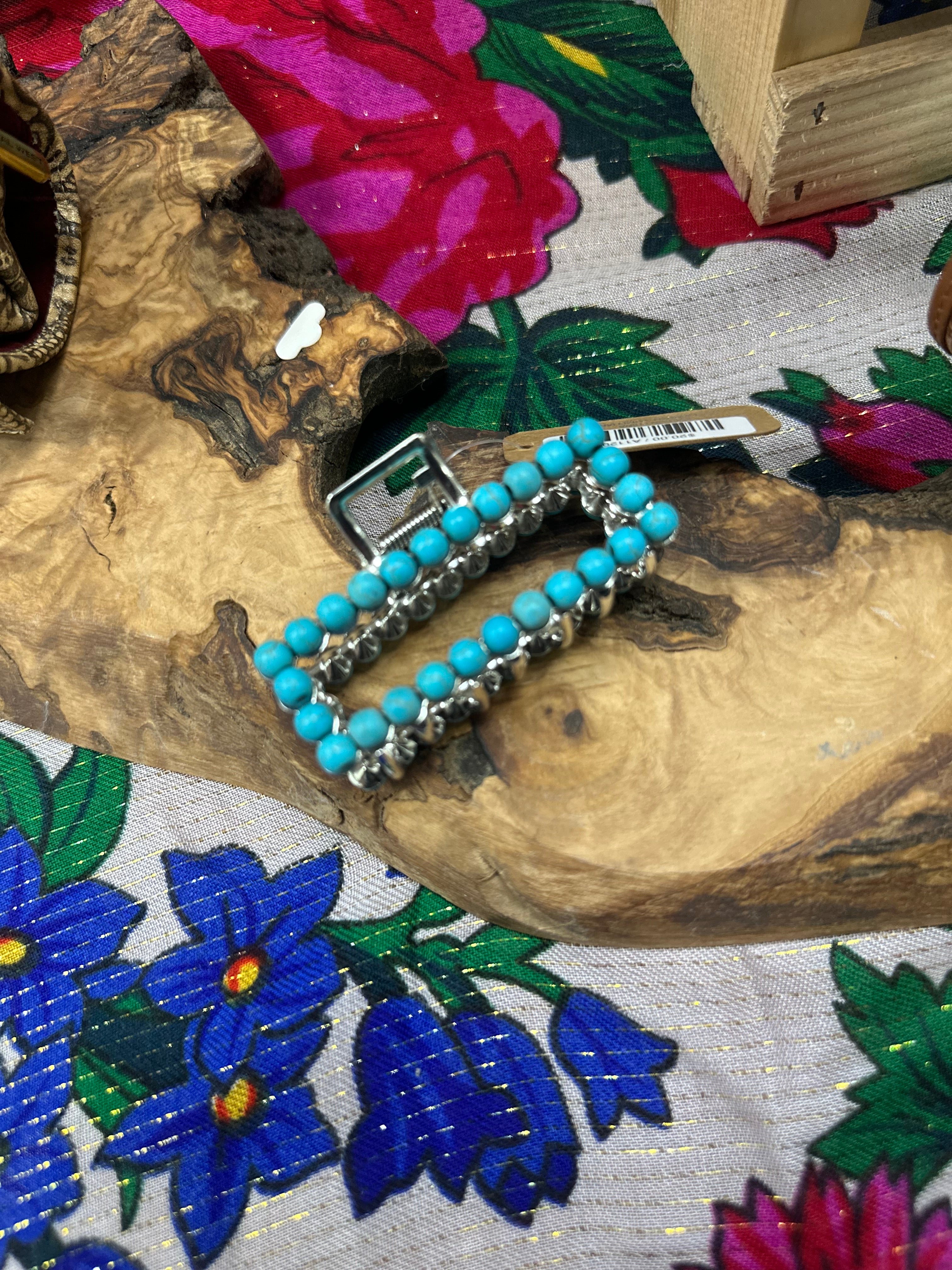 Turquoise Bead Hair Clip