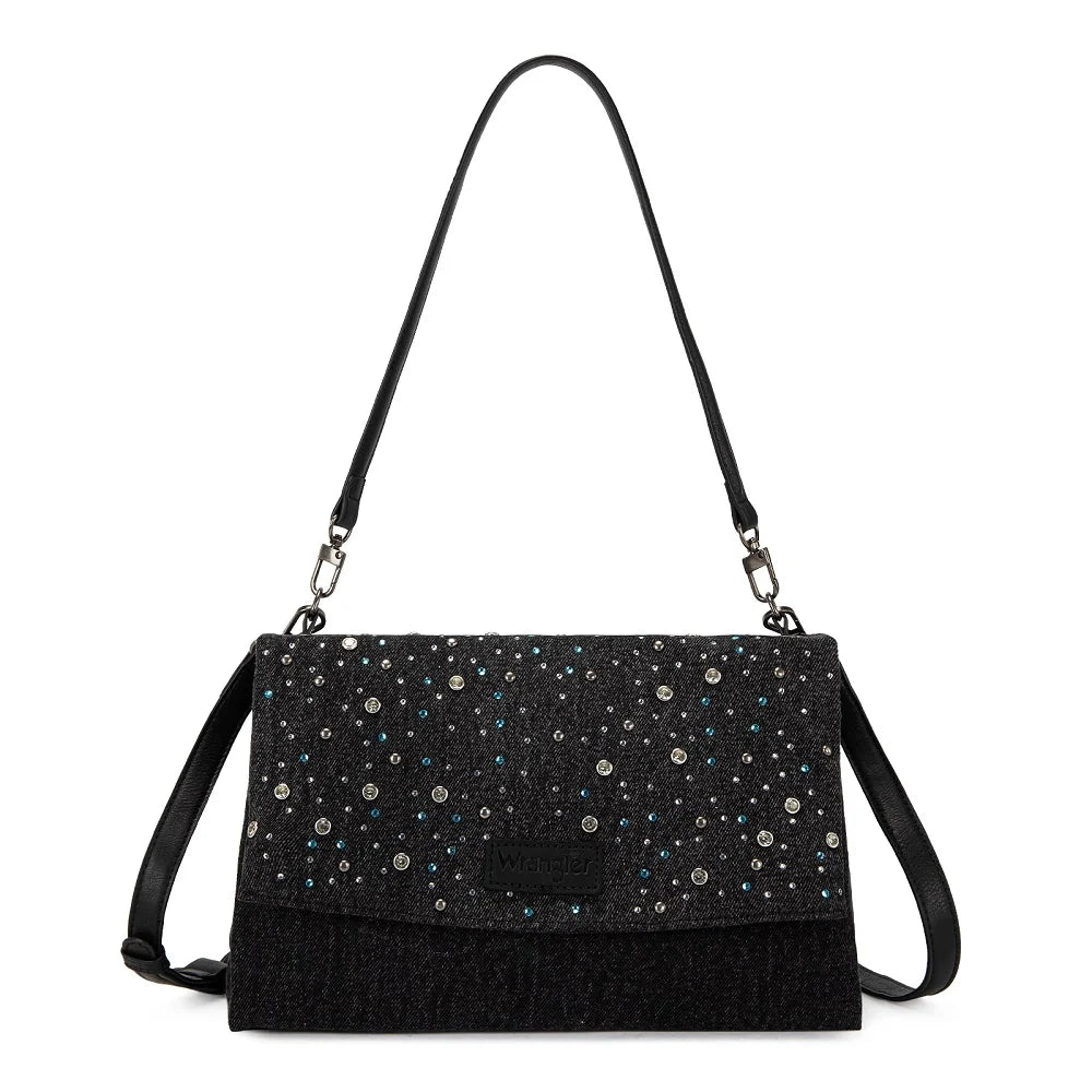 Wrangler Black Denim Rhinestone Crossbody