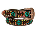 Floral Tooled Leather Belt