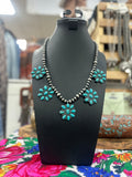 Turquoise Floral Cluster Necklace