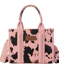 Load image into Gallery viewer, Wrangler Pink Cow Print Mini Tote Crossbody
