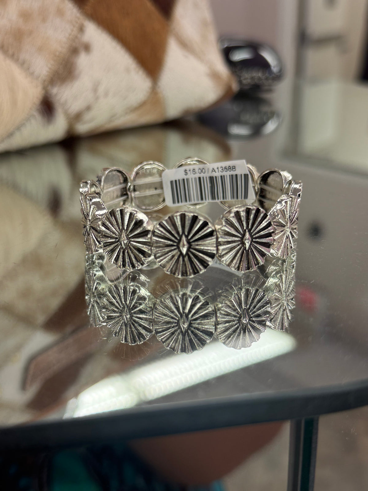 Silver Stamped Stretch Bracelet