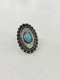 Turquoise Concho Cuff Ring