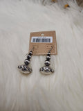 Silver Bead Fishhook Earrings