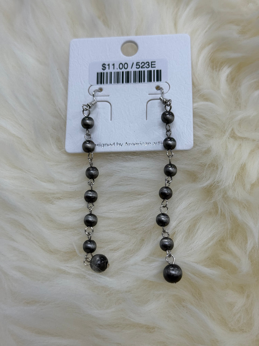 Pearl Bead Fishhook Earrings