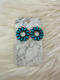 Turquoise Floral Cluster Post Earrings
