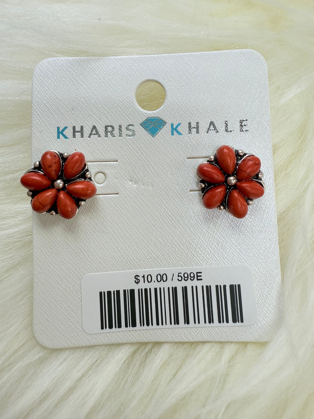 Coral Floral Post Earrings