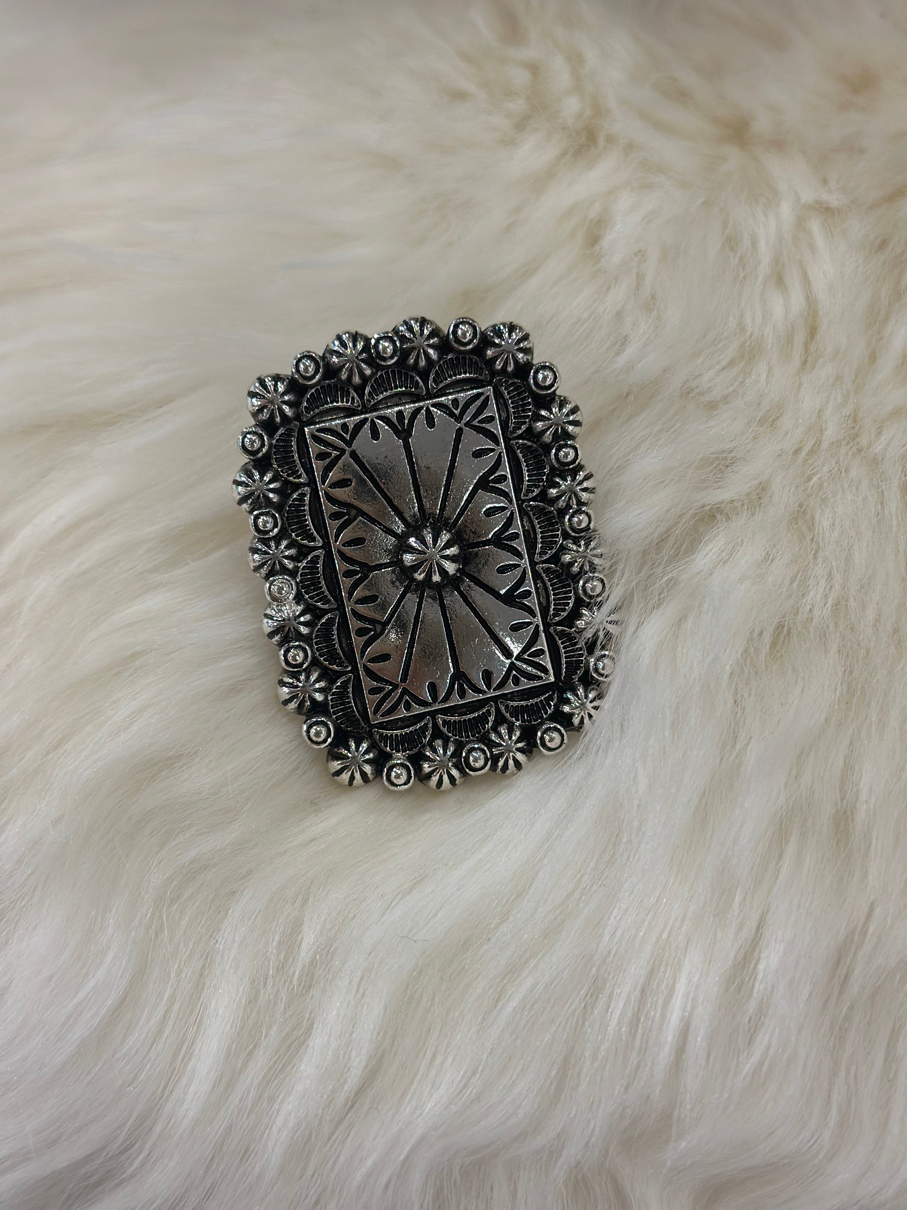 Stamped Bead Cuff Ring